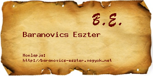 Baranovics Eszter névjegykártya